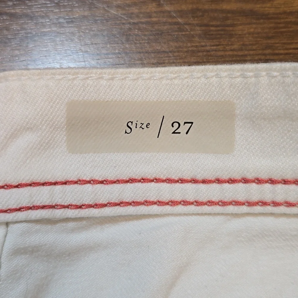 Pilcro and the Letterpress Cropped Off White Pants with Wide Cuff - Picture 5 of 11